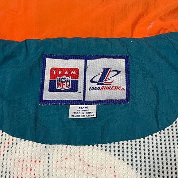 Miami Dolphins Vintage 80s Logo Athletic Hooded Lightweight Jacket Medium - Picture 9 of 12